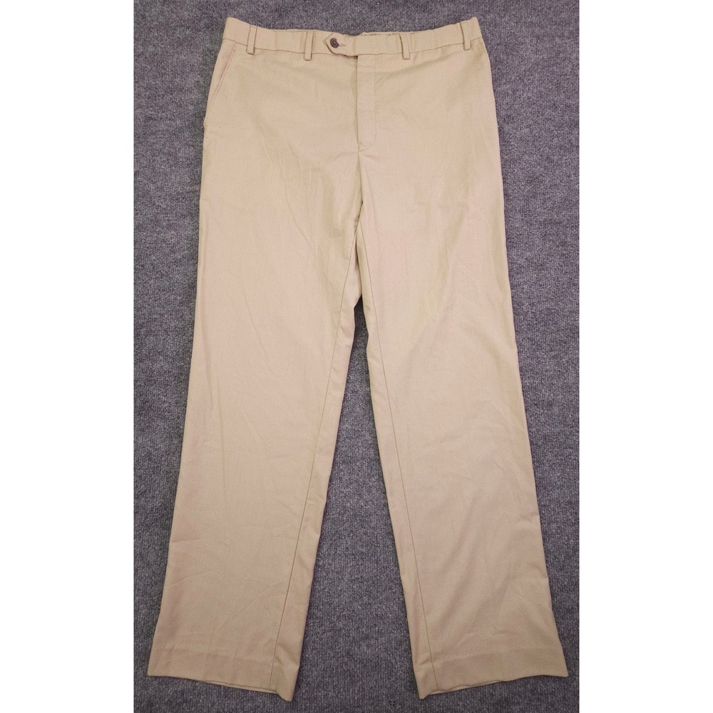Lauren Ralph Lauren Dress Pants Mens 36x32 Beige Flat Front Straight Cuffed